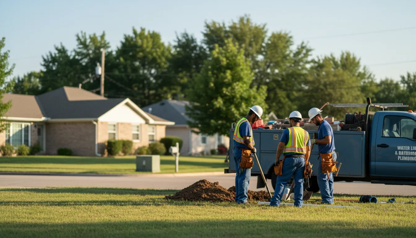 Residential water line and bathroom plumbing service in Canton, KS